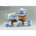 Pintura de Riverside Scene no Festival de Qingming Teaware Set, Gaiwan, Jarro e 6 Copas